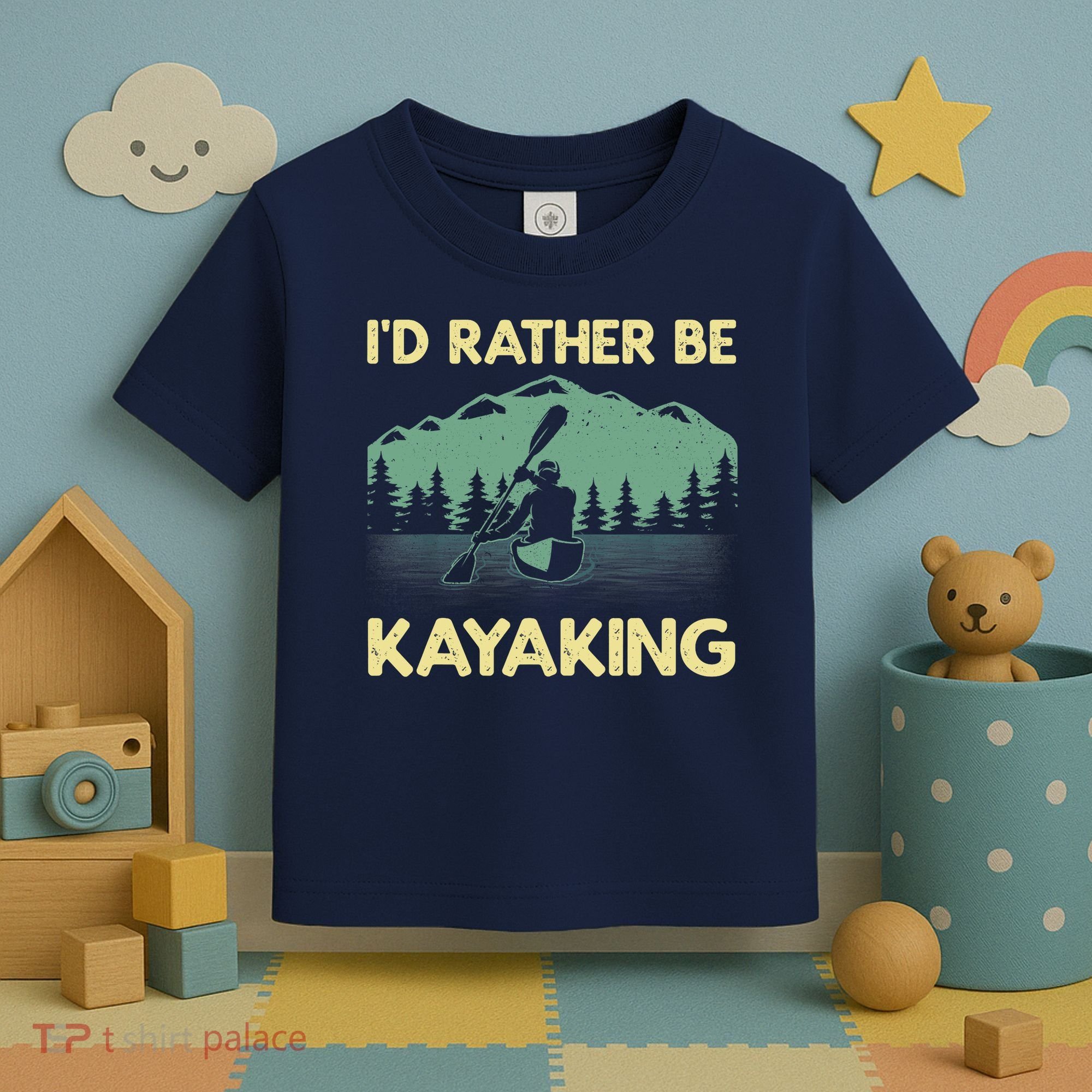 Cool Kayaking Art For Kayak Paddle Boating Kayaker Toddler T-Shirt
