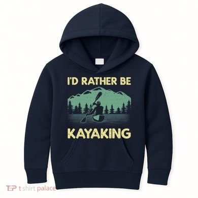 Cool Kayaking Art For Kayak Paddle Boating Kayaker Kids Hoodie