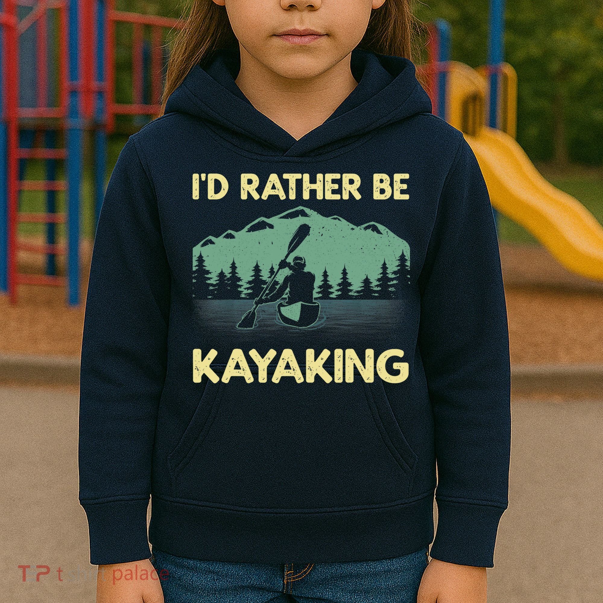 Cool Kayaking Art For Kayak Paddle Boating Kayaker Kids Hoodie