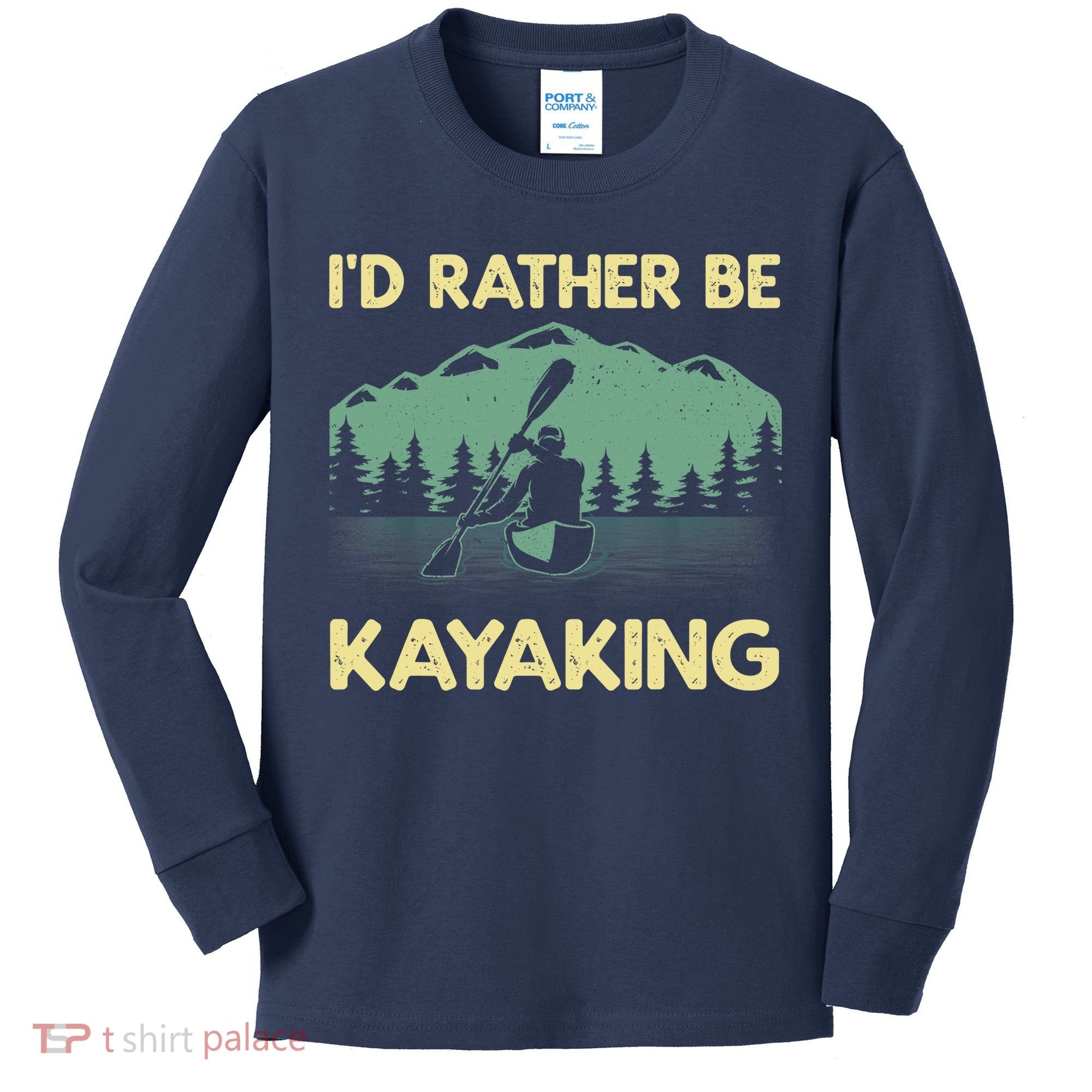 Cool Kayaking Art For Kayak Paddle Boating Kayaker Kids Long Sleeve Shirt