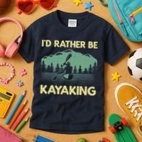Cool Kayaking Art For Kayak Paddle Boating Kayaker Kids T-Shirt thumb 3