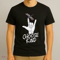 Choose Kind Asl Language Dragonfly Lover Insects T-Shirt thumb 3