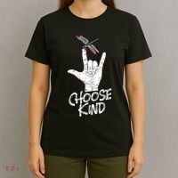 Choose Kind Asl Language Dragonfly Lover Insects T-Shirt thumb 4