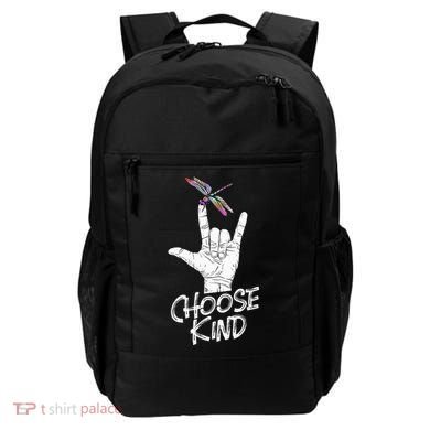 Choose Kind Asl Language Dragonfly Lover Insects Backpack