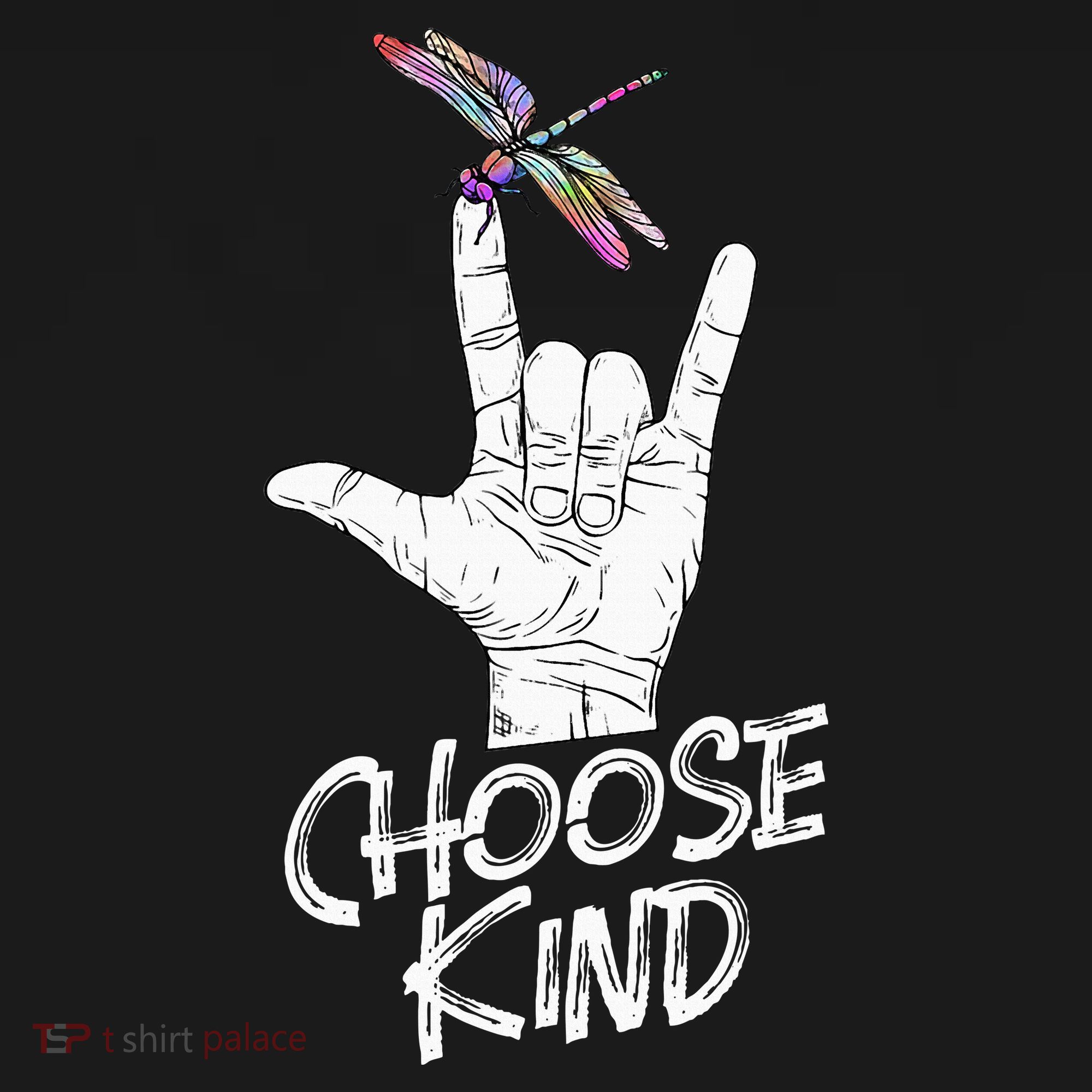 Choose Kind Asl Language Dragonfly Lover Insects Button