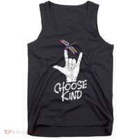 Choose Kind Asl Language Dragonfly Lover Insects Tank Top thumb 0