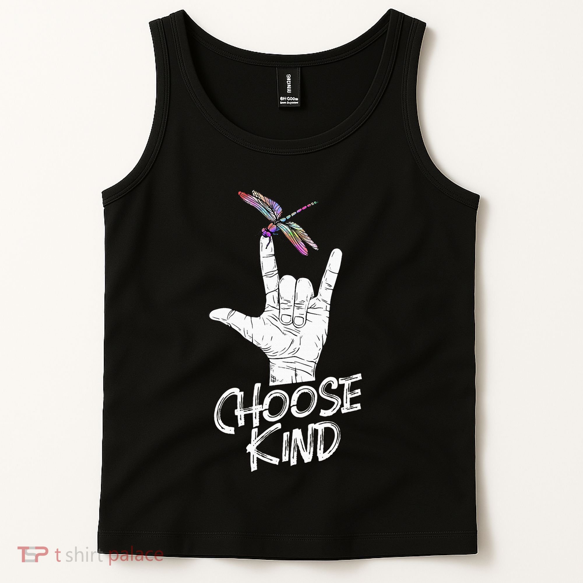 Choose Kind Asl Language Dragonfly Lover Insects Tank Top