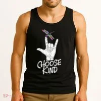 Choose Kind Asl Language Dragonfly Lover Insects Tank Top thumb 3
