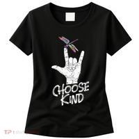 Choose Kind Asl Language Dragonfly Lover Insects Women's T-Shirt thumb 0