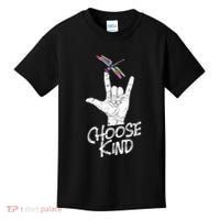 Choose Kind Asl Language Dragonfly Lover Insects Kids T-Shirt thumb 0