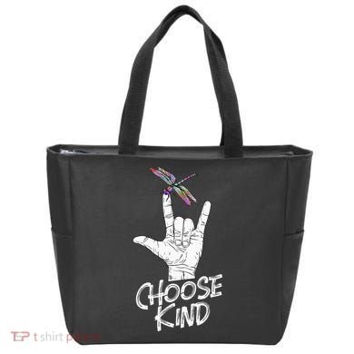 Choose Kind Asl Language Dragonfly Lover Insects Tote Bag