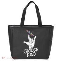 Choose Kind Asl Language Dragonfly Lover Insects Tote Bag thumb 0