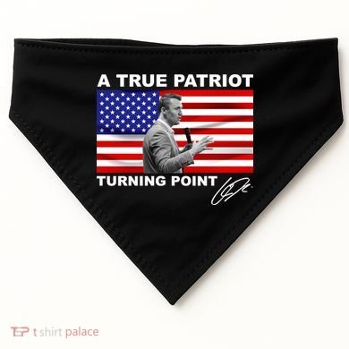 Charlie Kirk A True Patriot Turning Point USA-Made Doggie Bandana