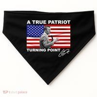 Charlie Kirk A True Patriot Turning Point USA-Made Doggie Bandana thumb 0