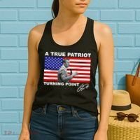 Charlie Kirk A True Patriot Turning Point Women's Tank Top thumb 2