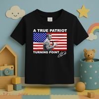 Charlie Kirk A True Patriot Turning Point Toddler T-Shirt thumb 3