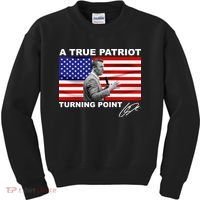 Charlie Kirk A True Patriot Turning Point Kids Sweatshirt thumb 0