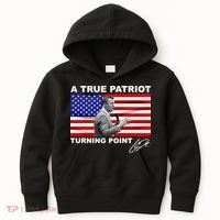 Charlie Kirk A True Patriot Turning Point Kids Hoodie thumb 0