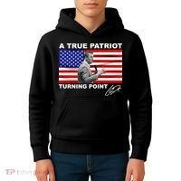 Charlie Kirk A True Patriot Turning Point Kids Hoodie thumb 4