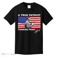 Charlie Kirk A True Patriot Turning Point Kids T-Shirt thumb 0