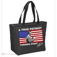 Charlie Kirk A True Patriot Turning Point Tote Bag thumb 2