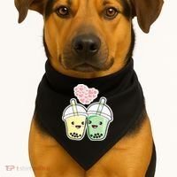 Cute Kawaii Boba Bubble Tea USA-Made Doggie Bandana thumb 1