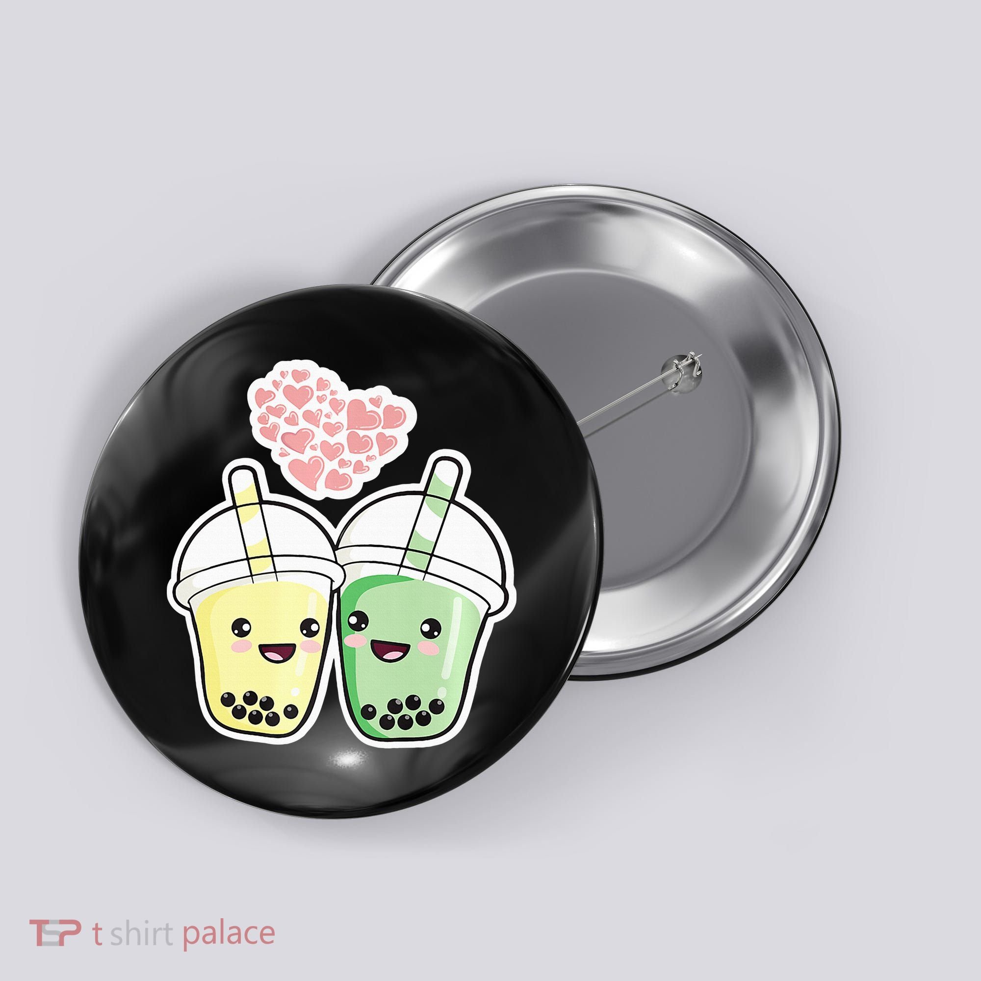 Cute Kawaii Boba Bubble Tea Button