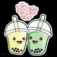 Cute Kawaii Boba Bubble Tea Button thumb 1