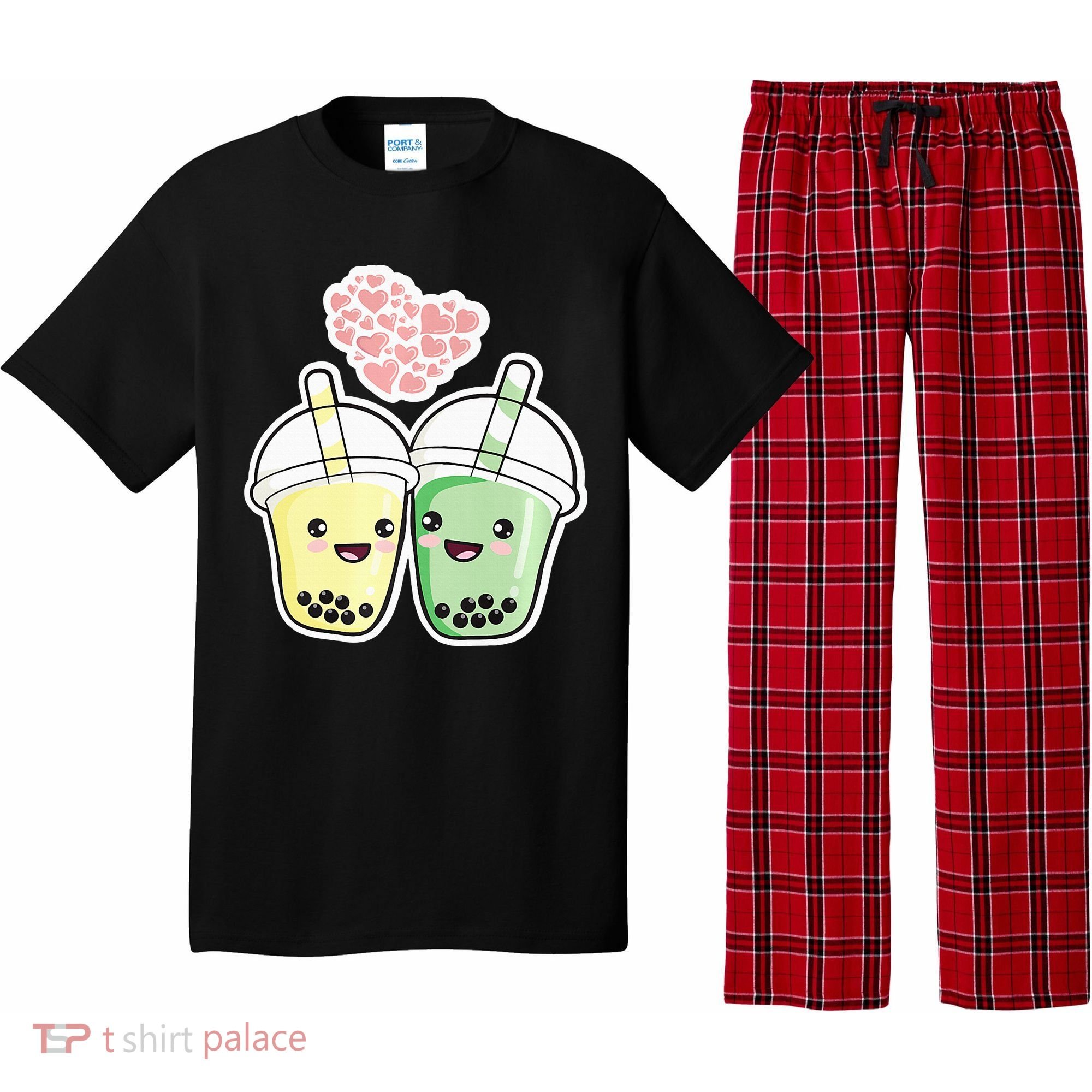 Cute Kawaii Boba Bubble Tea Pajama Set