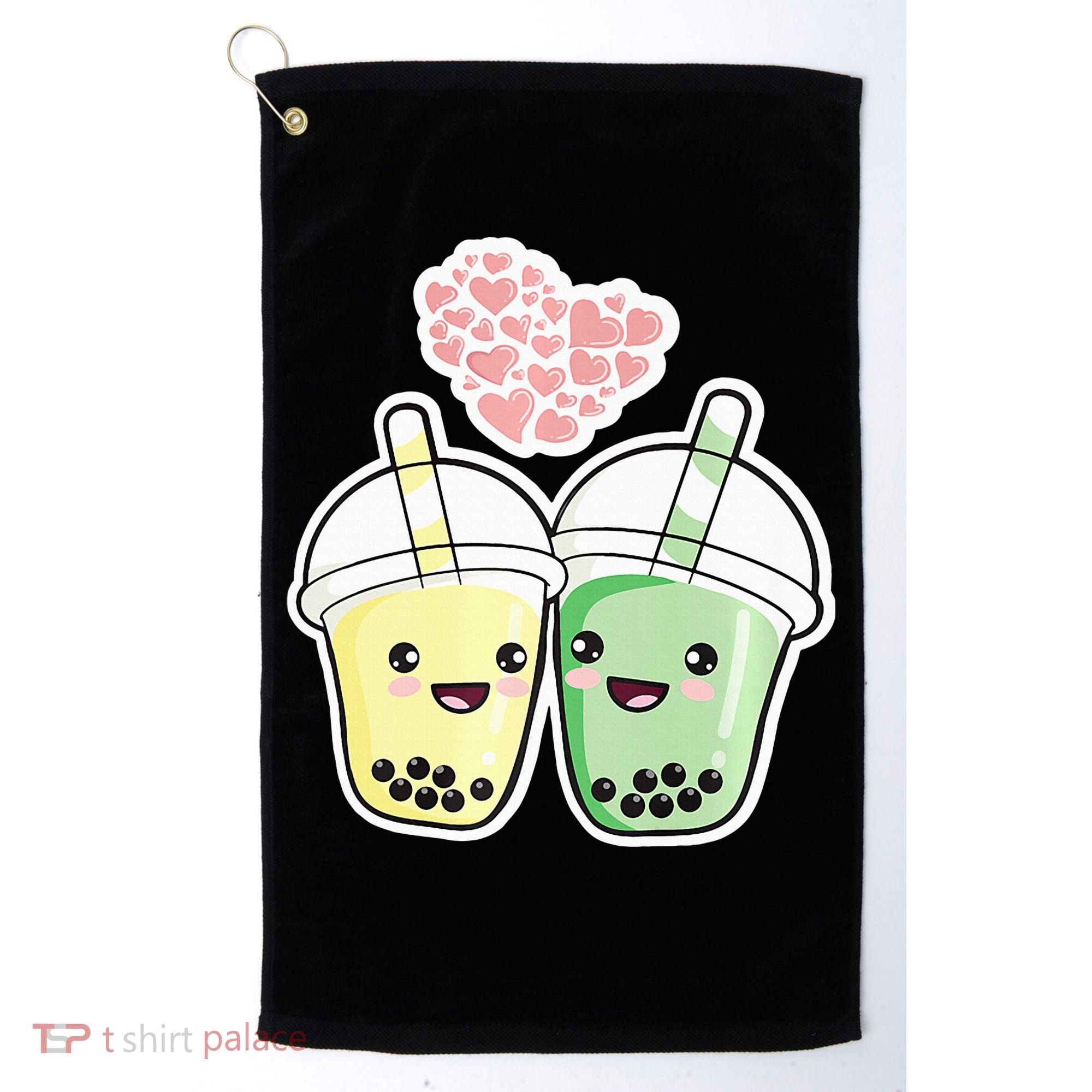 Cute Kawaii Boba Bubble Tea Golf Towel