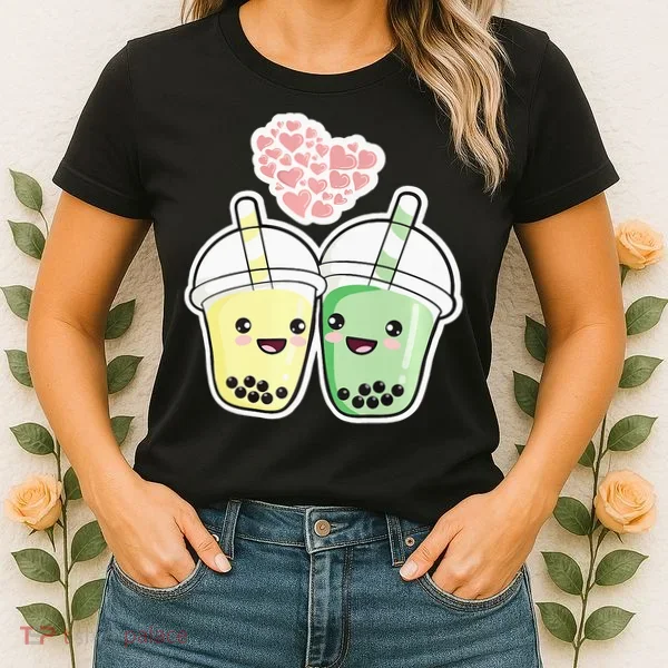 Cute Kawaii Boba Bubble Tea Women's T-Shirt