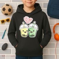 Cute Kawaii Boba Bubble Tea Kids Hoodie thumb 2