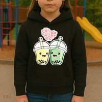 Cute Kawaii Boba Bubble Tea Kids Hoodie thumb 3