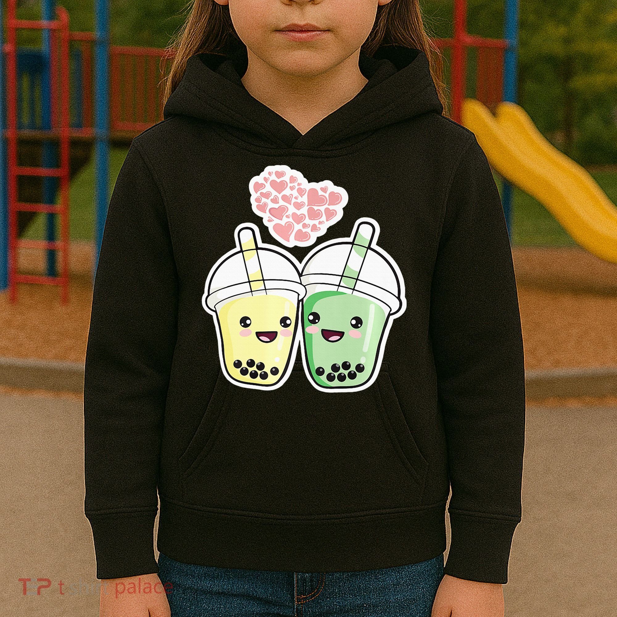 Cute Kawaii Boba Bubble Tea Kids Hoodie