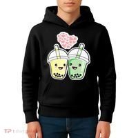 Cute Kawaii Boba Bubble Tea Kids Hoodie thumb 4