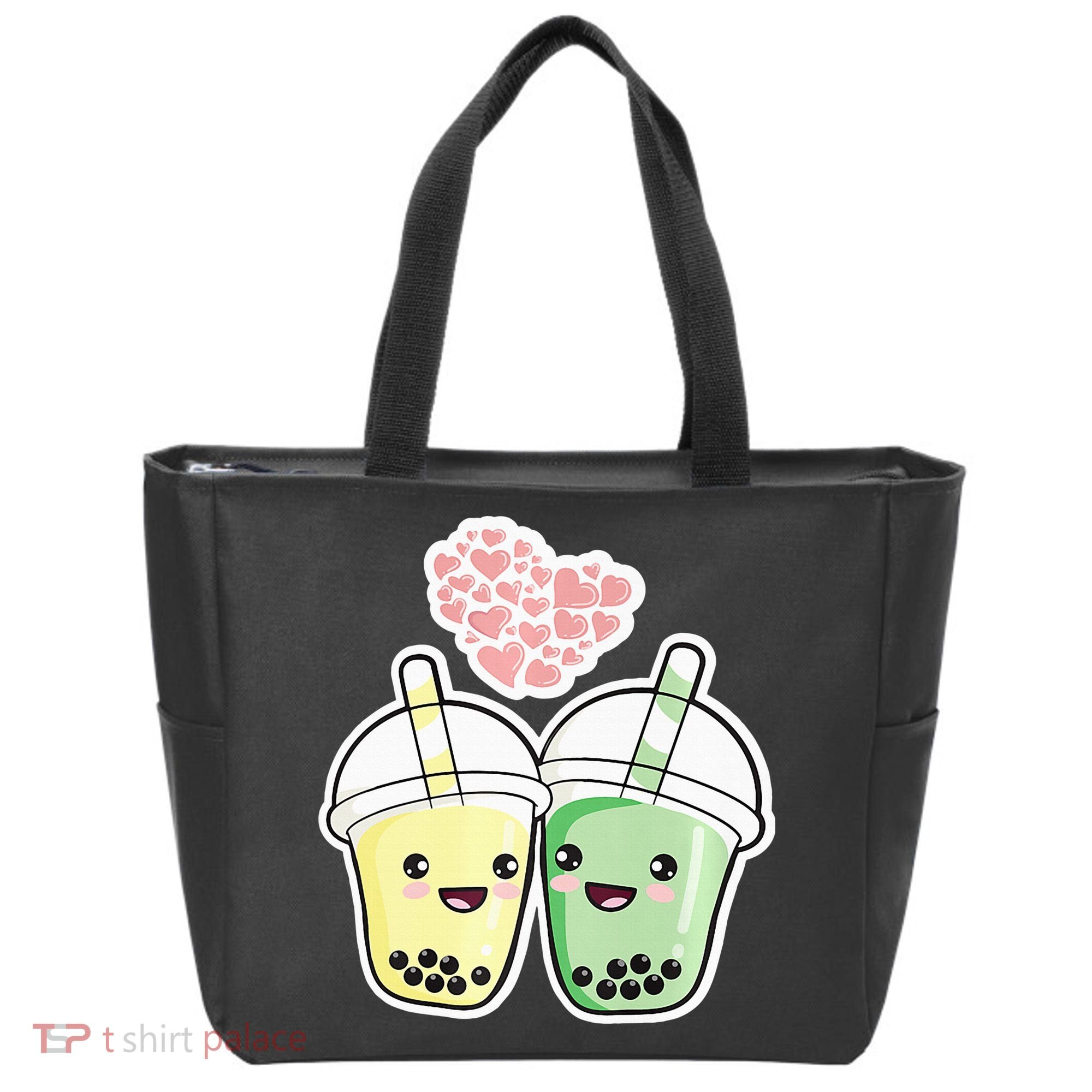 Cute Kawaii Boba Bubble Tea Tote Bag