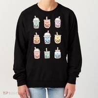 Cute Kawaii Boba Anime Bubble Tea Pastel Women's Sweatshirt thumb 0