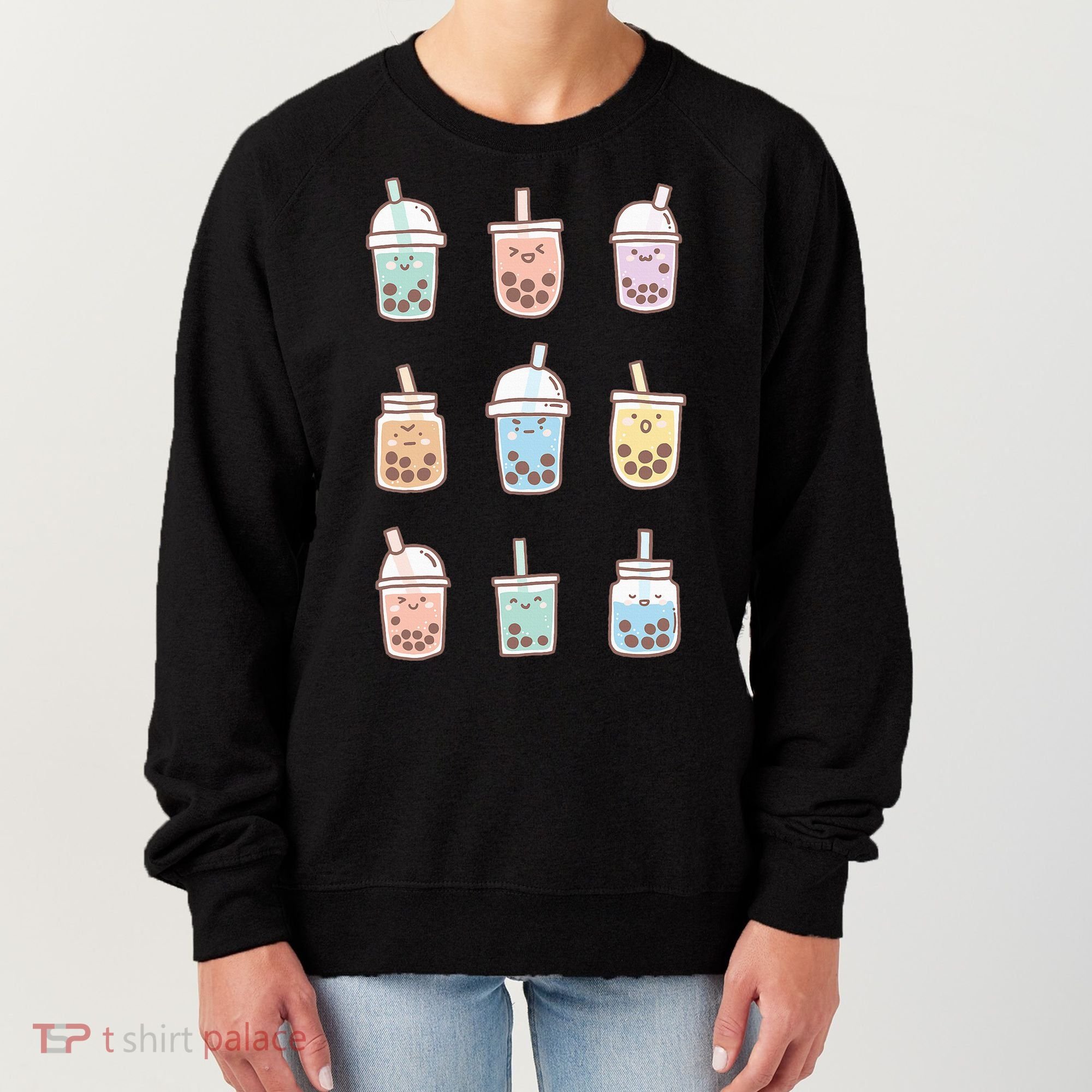 Cute Kawaii Boba Anime Bubble Tea Pastel Women's Sweatshirt