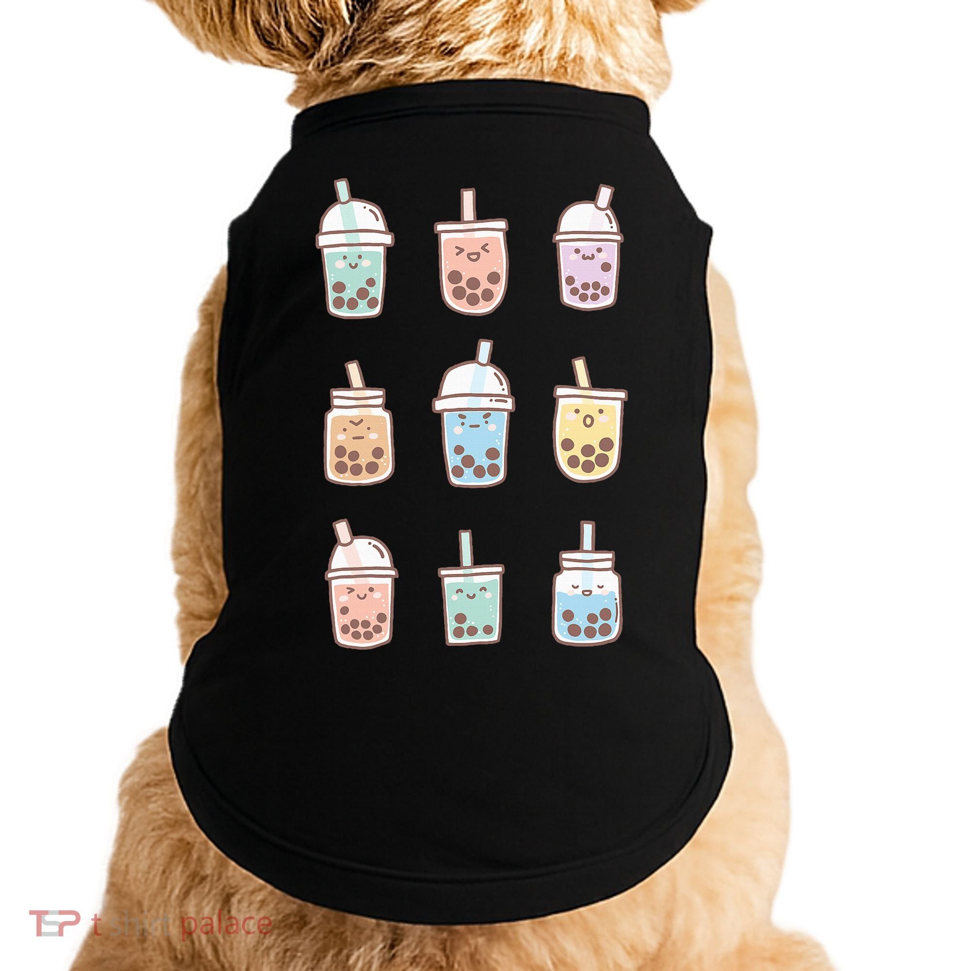 Cute Kawaii Boba Anime Bubble Tea Pastel Doggie Tank