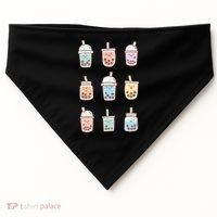 Cute Kawaii Boba Anime Bubble Tea Pastel USA-Made Doggie Bandana thumb 0