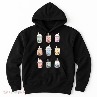 Cute Kawaii Boba Anime Bubble Tea Pastel Hoodie