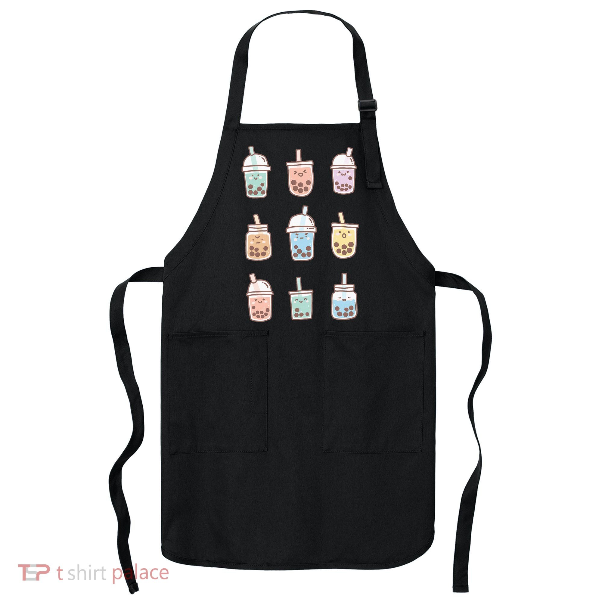 Cute Kawaii Boba Anime Bubble Tea Pastel Apron