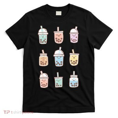 Cute Kawaii Boba Anime Bubble Tea Pastel T-Shirt