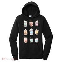 Cute Kawaii Boba Anime Bubble Tea Pastel Women's Hoodie thumb 0