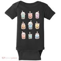 Cute Kawaii Boba Anime Bubble Tea Pastel Baby Bodysuit thumb 0