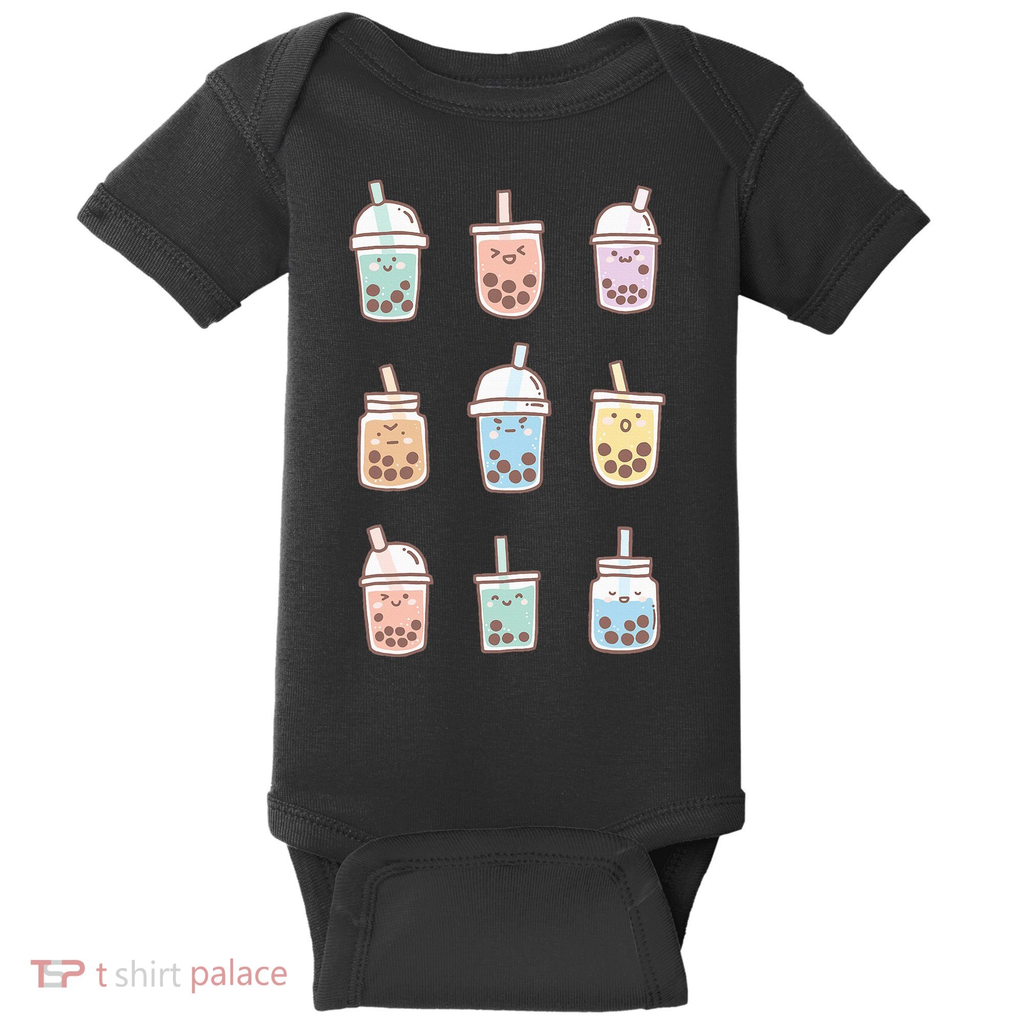 Cute Kawaii Boba Anime Bubble Tea Pastel Baby Bodysuit