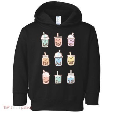 Cute Kawaii Boba Anime Bubble Tea Pastel Toddler Hoodie