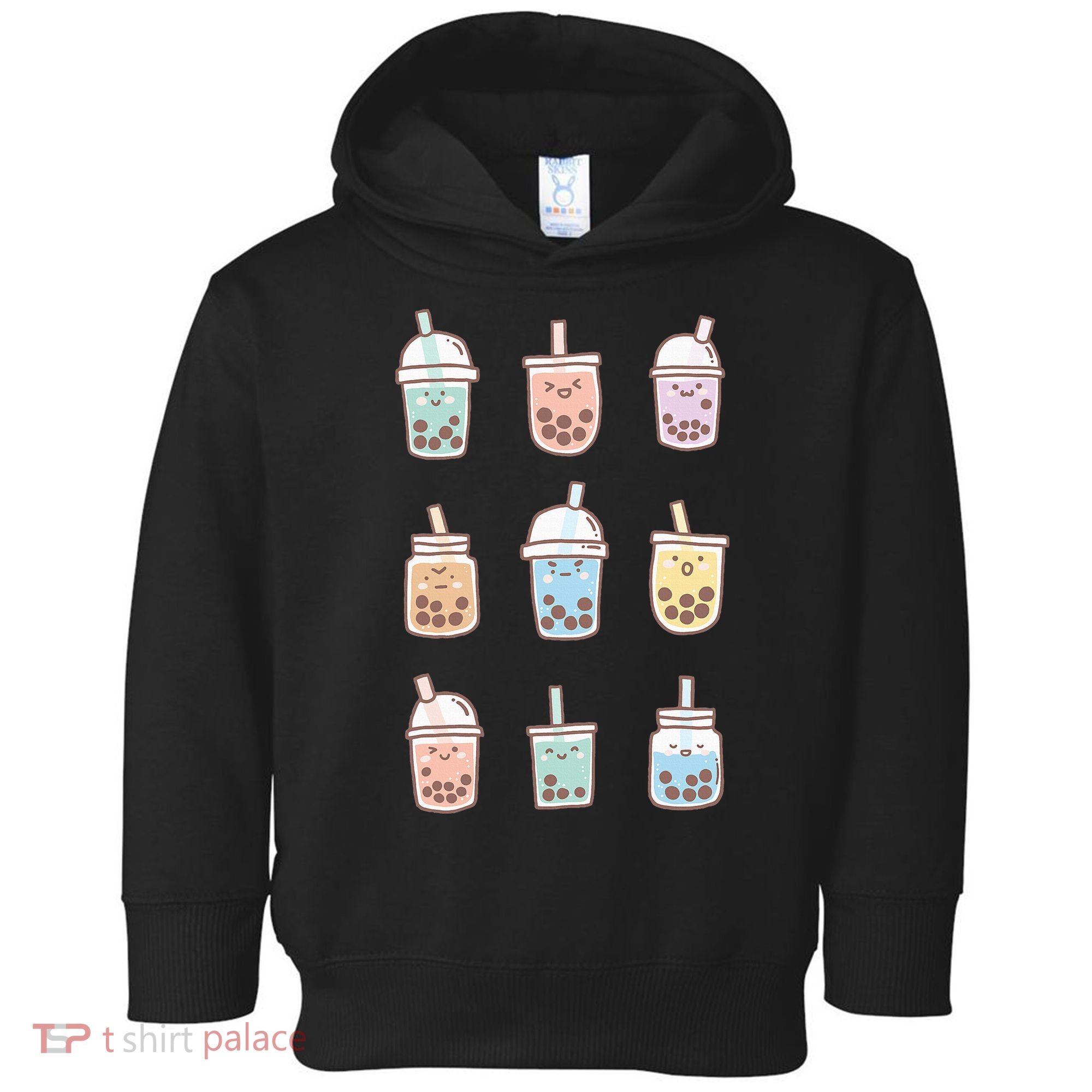 Cute Kawaii Boba Anime Bubble Tea Pastel Toddler Hoodie