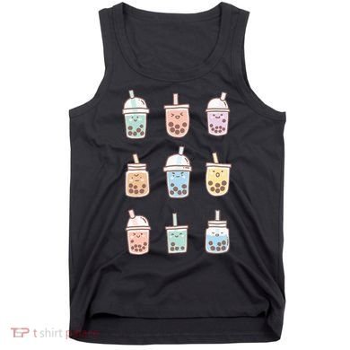 Cute Kawaii Boba Anime Bubble Tea Pastel Tank Top