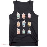 Cute Kawaii Boba Anime Bubble Tea Pastel Tank Top thumb 0